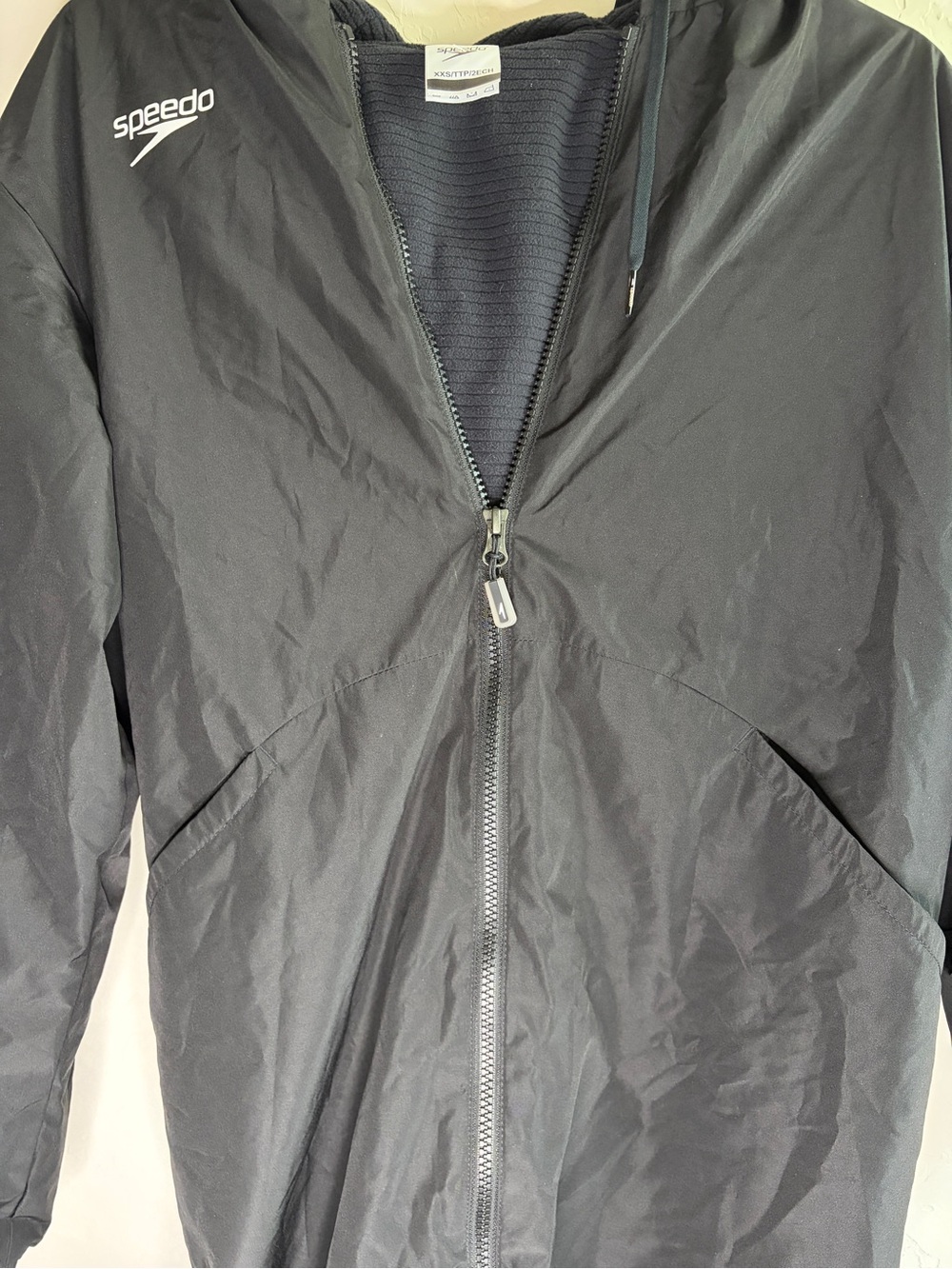Speedo Black Long Hooded Waterproof Raincoat - Picture 3 of 6